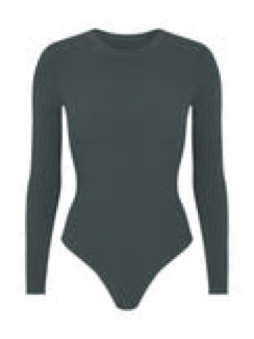 SKIMS Long-Sleeve One-Piece Swimsuit in Charcoal